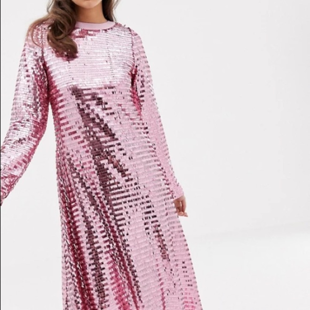 Sister Jane Pink Sequin Maxi Dress Sz S
